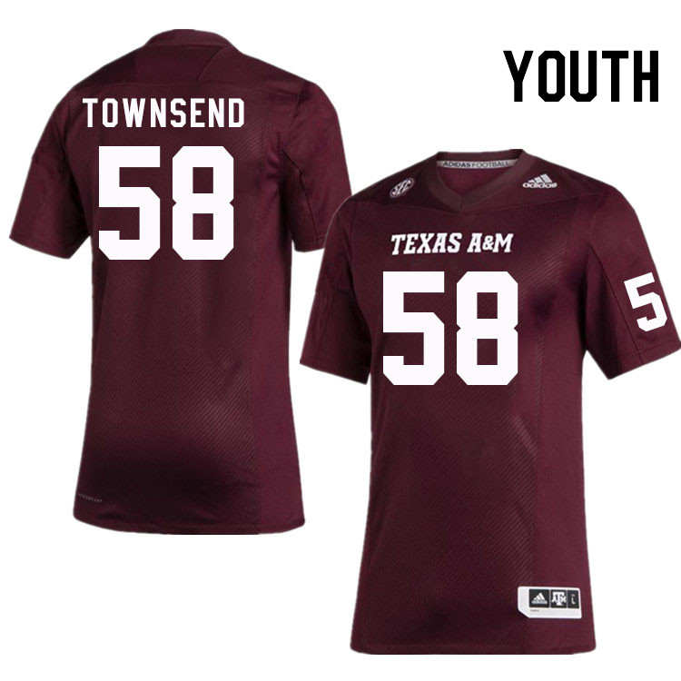Youth #58 Garrett Townsend Texas A&M Aggies College Football Jerseys Stitched Sale-Maroon